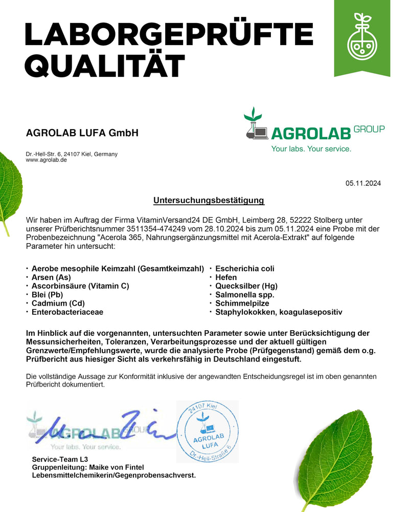 [Australia] - Natural vitamin C from acerola extract - 365 capsules - high dosage - premium raw material - without unwanted additives - vegan 