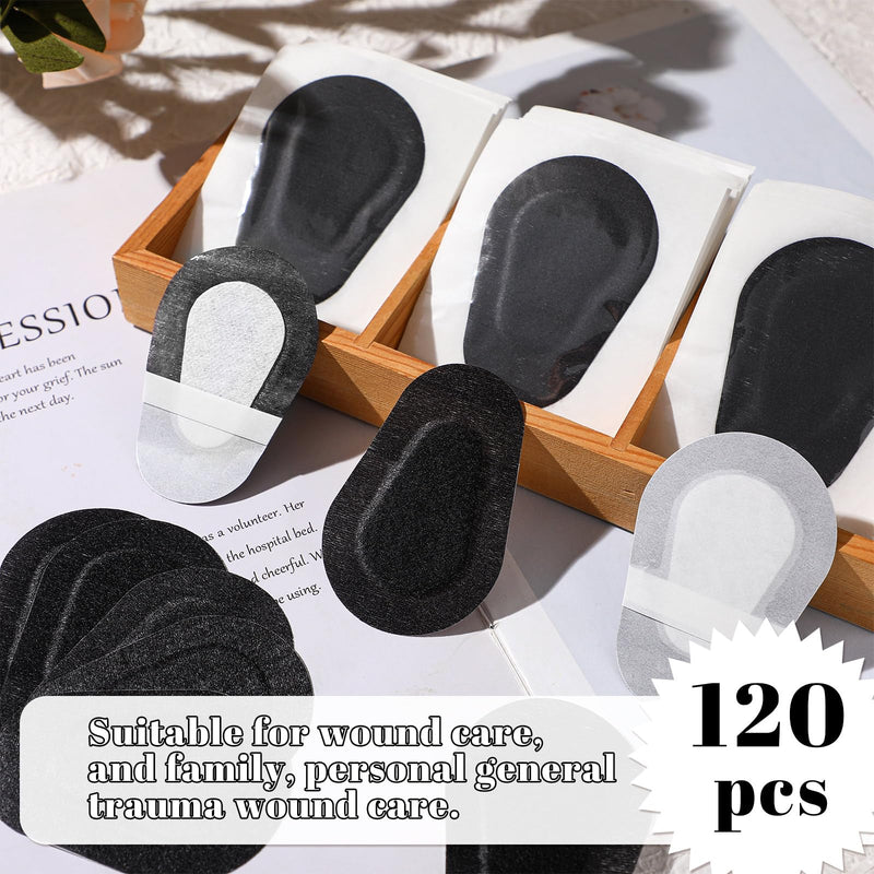 [Australia] - 120 Pcs Adhesive Eye Patches, Eye Patches for Adults Pad Disposable Eyepatch Latex Free Adhesive Bandages for Adult(3 x 2 Inch,Black) Black 3 x 2 Inch 