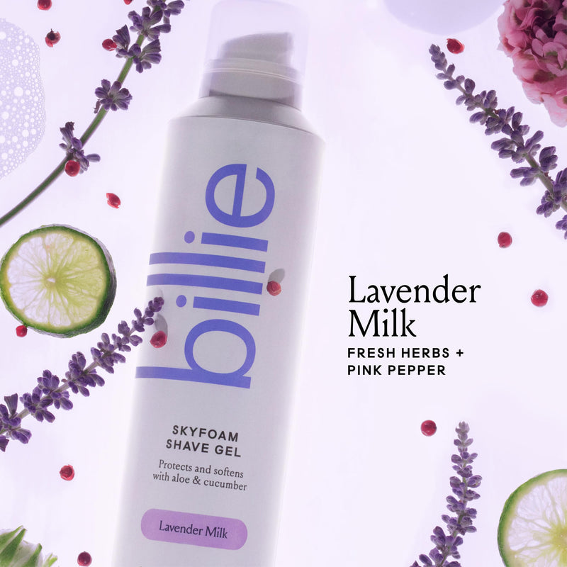 [Australia] - Billie SkyFoam Shave Gel - Lavender Milk Scent - Water-activated Foam - Made With Aloe & Cucumber - For A Close, Smooth Shave - 6.7 fl oz, 3-pack 6.7 Ounce (Pack of 3) 