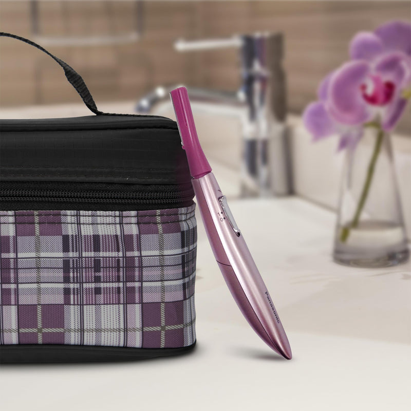 Panasonic Women’s Facial Hair Remover and Eyebrow Trimmer with Pivoting Head, Includes 2 Gentle Blades for Brow and Face and 2 Eyebrow Trim Attachments, Battery-Operated – ES2113PC Pink 5 Piece Set