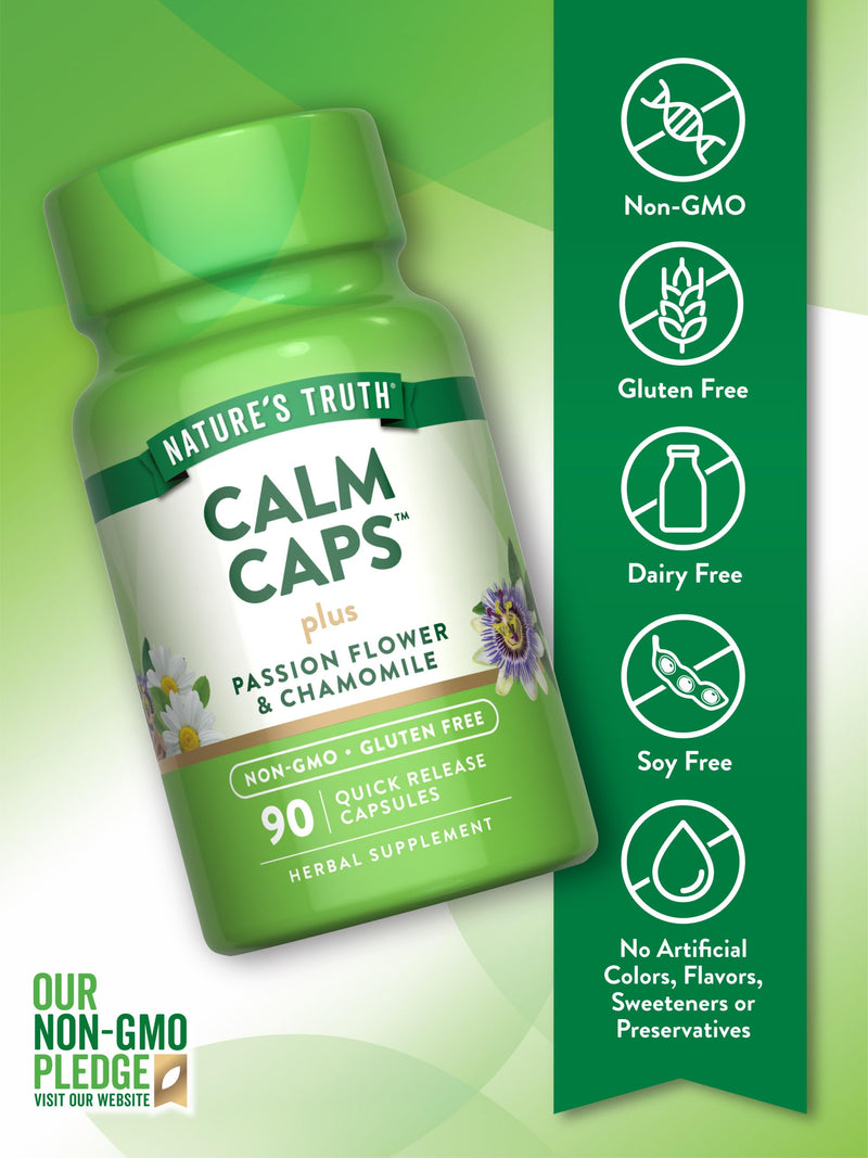 [Australia] - Nature's Truth Calm Caps | 90 Capsules | with Passion Flower and Chamomile | Non-GMO, Gluten Free Supplement 