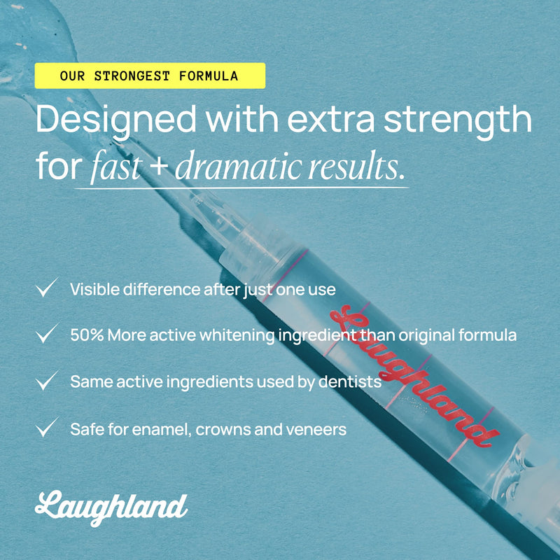 Laughland Super Strength Teeth Whitening Gel 3 Pack, Tooth Whitener, 11% Hydrogen Peroxide, Glycerin, Aloe Vera & Mint, At Home Dental Care, Travel Friendly, 6 Treatments 2.93 Fl Oz (Pack of 3)