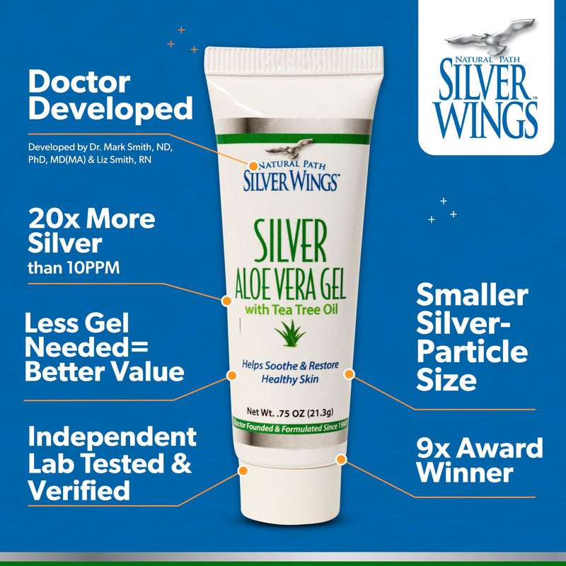 [Australia] - Natural Path Silver Wings 200ppm Silver with Aloe Vera Gel and Tea Tree Oil - Soothing Skin Care - 1.5 oz 1.5 Ounce (Pack of 1) 