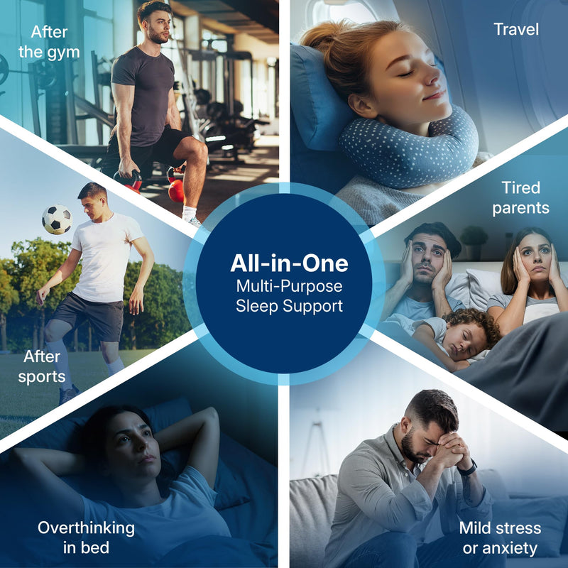 The Sleep Optimiser Sleeping Capsules - Non Melatonin Tablets Sleep Supplement for Adults with Magnesium Glycinate, L Theanine, Apigenin & Zinc - Nutrient-Based Sleeping Aid Suitable for Long Term Use