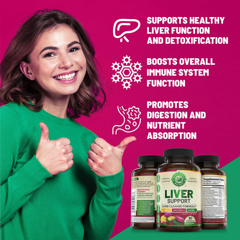 [Australia] - Liver Cleanse Detox & Repair Formula. Liver Support Supplement with Dandelion Root Silymarin Milk Thistle Turmeric & Artichoke Extract for Liver Health Support. Milk Thistle Liver Detox 90 Pills 