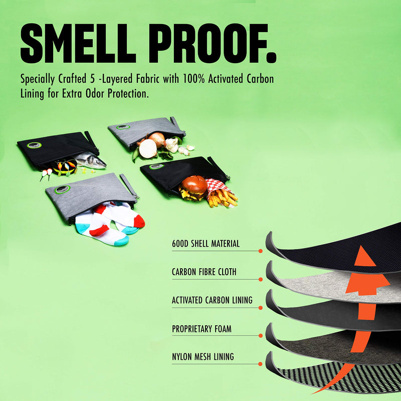 [Australia] - Upgraded 2024 Smell Proof Bag with Lock - Odor Proof Bag - Dog Tested Bags 11x9 - Smell Proof Container - Best Odor Proof Pouch Zipper on top Smell Proof Case for Herbs Coffee Oils Black Large 11"x9" 