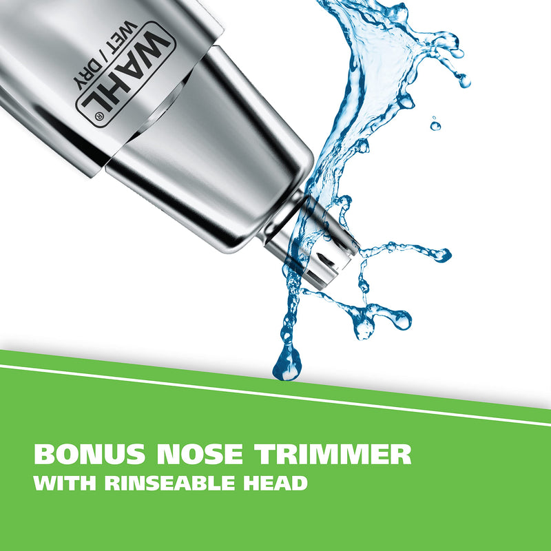 [Australia] - Wahl Groomsman Rechargeable Beard Trimmer kit for Mustaches, Nose Hair, and Light Detailing and Grooming with Bonus Wet/Dry Battery Nose Trimmer – Model 5622v 