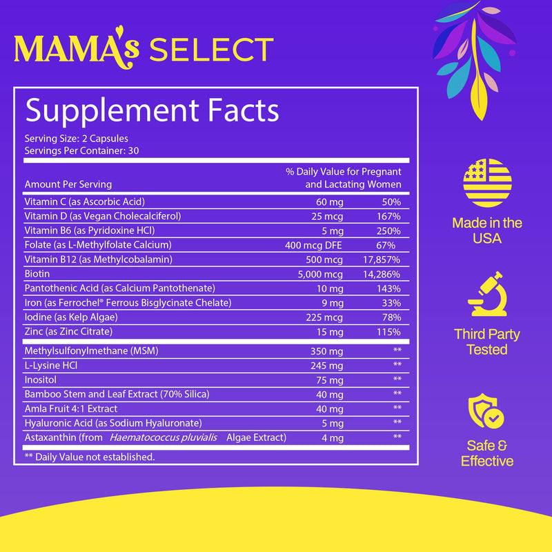 Postpartum Hair Loss Vitamins – Reduce Shedding, Regrowth, Nursing-Safe | Restores thickness, shine & strength, supports hormonal balance, scalp health & cellular renewal, breastfeeding-safe