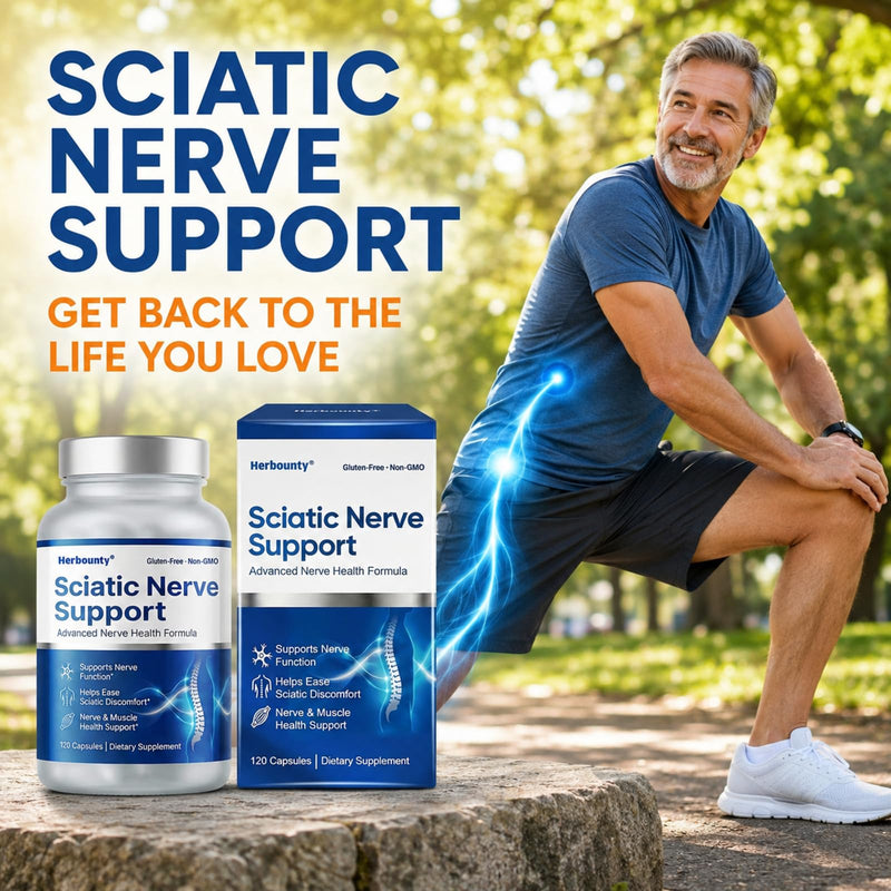 Sciatic Nerve Support Supplement, 120 Count Support Nerve Function | Vitamin B Complex Supporting Healthy Muscle and Easy Mobility, Daily comfort for Lower Back and Leg, Easy to Swallow 120 Count (Pack of 1)