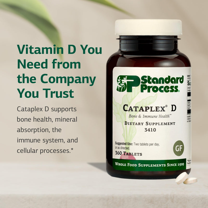 Standard Process Cataplex D, Immune & Bone Health Supplement, 360 Tablets | Supports Immune Function, Bone Density and Mineral Absorption, Immune Health Supplement with Vitamins A and D, Gluten-Free
