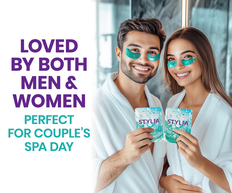 Stylia Under Eye Patches for Puffy Eyes and Dark Circles (6 Pairs) - Marine Collagen Under Eye Mask with Retinol, Vitamin C, Hyaluronic Acid, Pearl Extract - Eye Masks for Dark Circles and Puffiness Retinol 6 Pairs