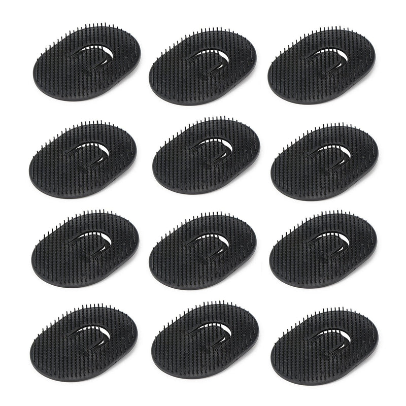 12pcs Palm Brush for Men, Segbeauty Portable Hair Brushes Plastic Beard Comb Shampoo Brushes Pocket Comb Scalp Massage Brush for Travel Finger Palm Brush Set