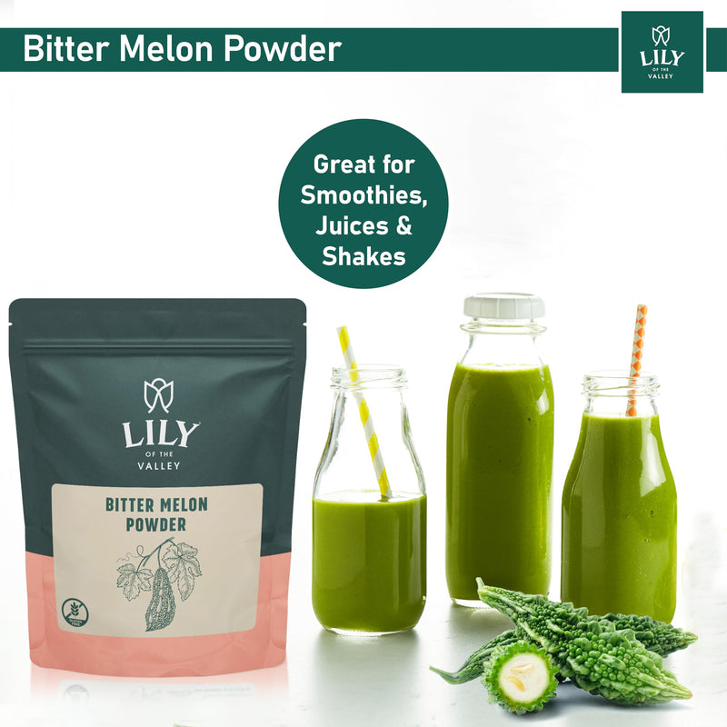 [Australia] - Lily of the Valley Bitter Melon Powder (Karela Powder) - Ideal for Smoothies & Shakes - Momordica Charantia - Healthy Lifestyle - Vegan & Gluten-Free - Resealable Pouch (8oz, 226g) 8 Ounce (Pack of 1) 