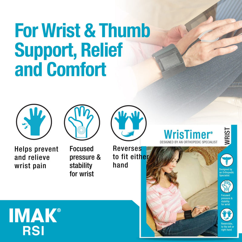 [Australia] - Brownmed - IMAK RSI WrisTimer - Wrist Brace for Carpal Tunnel, Arthritis & Tendonitis - Comfortable Wrist Support for Working, Gaming & More - Offers Gentle Wrist Compression for Men & Women - Small 