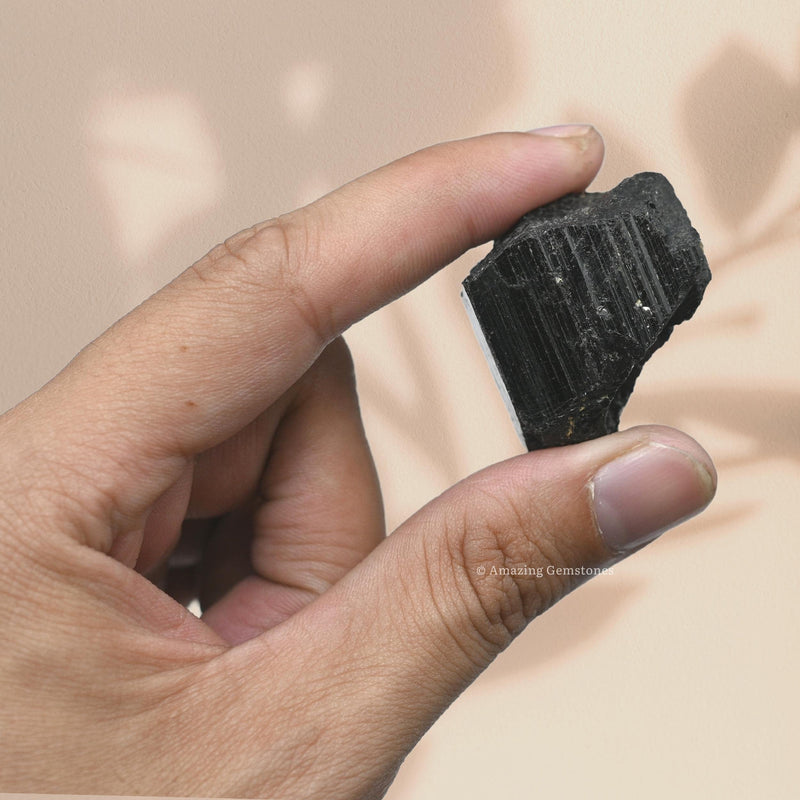 [Australia] - Amazing Gemstone Black Tourmaline Raw Protection Crystals and Healing Stones, Natural Rocks for Tumbling - Raw Stones and Crystals (2 Pieces) 2 Pieces 