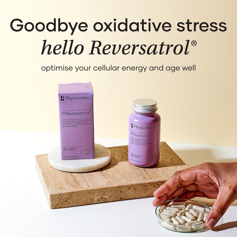Reversatrol – Antioxidant Supplement for Men & Women with Form of Resveratrol Called ResveraFen™ - Inflammation & Healthy Ageing Support – 30 Vegan Capsules – 1 Month Supply
