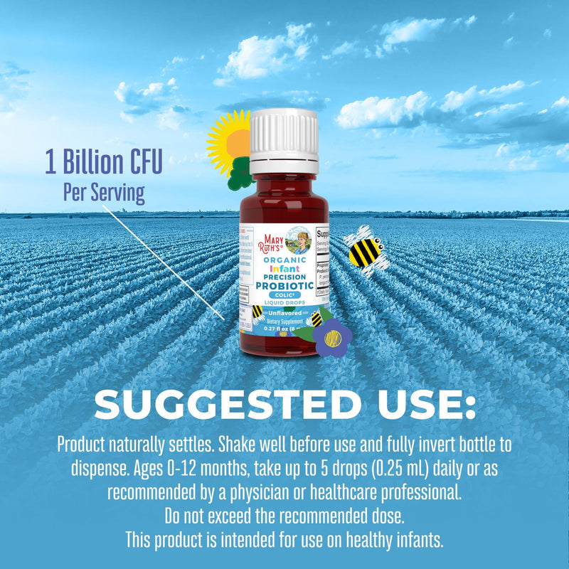 [Australia] - MaryRuth's Baby Probiotic Drops Liquid Precision Probiotics for Digestive Health | Colic Calm | Occasional Colic Baby Relief | USDA Organic | Vegan | Baby Essentials| 30 Servings Infant 