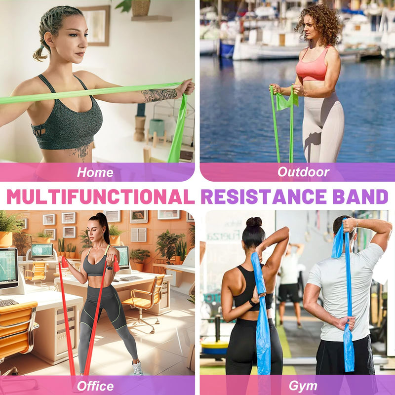 [Australia] - Resistance Bands, 5 Pcs Exercise Bands Elastic Stretch Bands for Fitness Yoga Pilates Stretching Strength Training, Workout Bands for Home Gym 