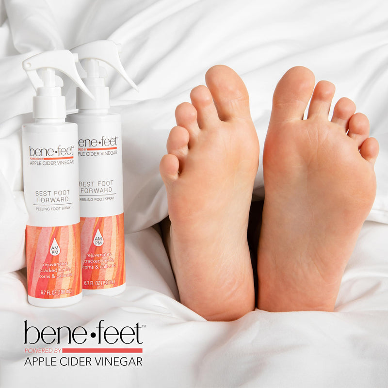 [Australia] - Benefeet Best Foot Forward Peeling Spray - May Help Rejuvenate + Smooth for Cracked Heels, Corns + Calluses Made w/Shea Butter, Apple Cider Vinegar + Tea Tree Oil, 6.7 oz (2 Pack) 6.7 Fl Oz (Pack of 2) 