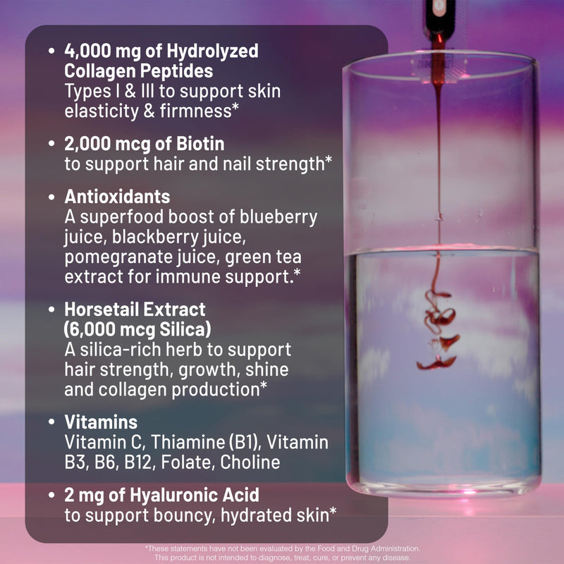 NatureWise Hydrolyzed Liquid Collagen for Women & Men 4000mg - High Absorption, Type 1 & 3 Peptides with Biotin + Vitamin C + Vitamin B Complex & Hyaluronic Acid -Mixed Berry - 30 Tubes[30 Day Supply] Mixed Berry 30 Tubes (10.15 Fl Oz) (Pack of 1)