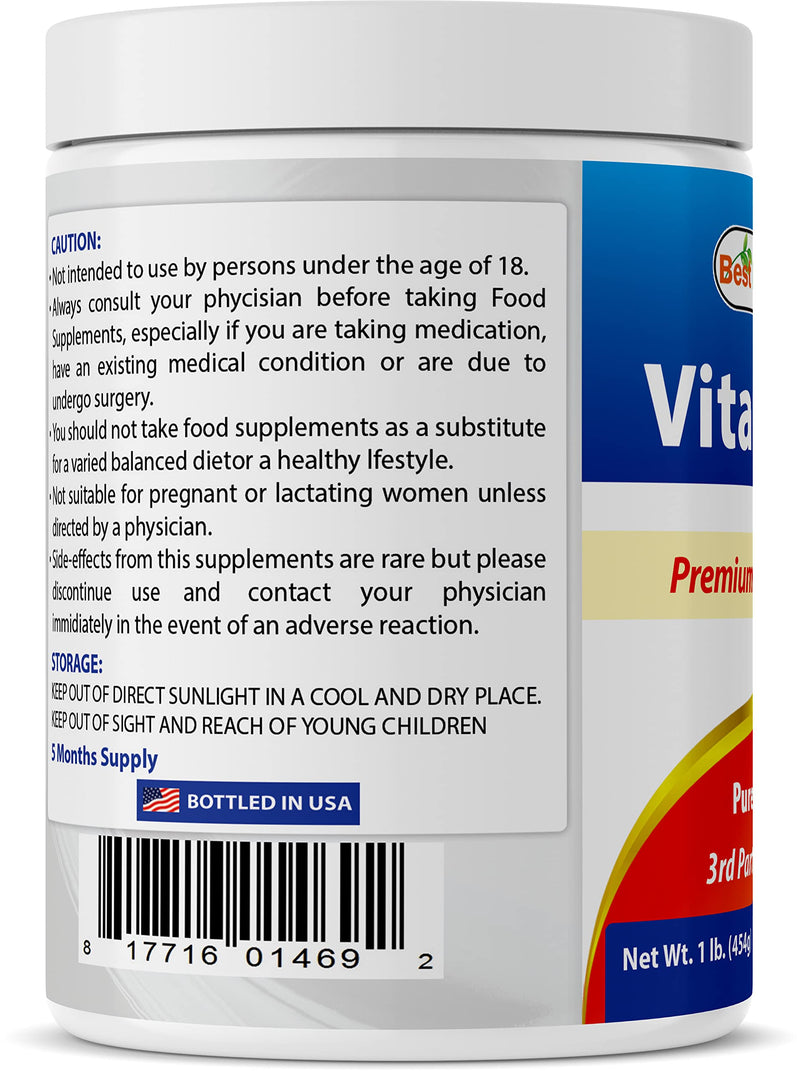 Best Naturals 100% Pure Vitamin C Powder 1 lb (454 grams) Powder (Also Called Ascorbic Acid) (1 LB (Pack of 1))