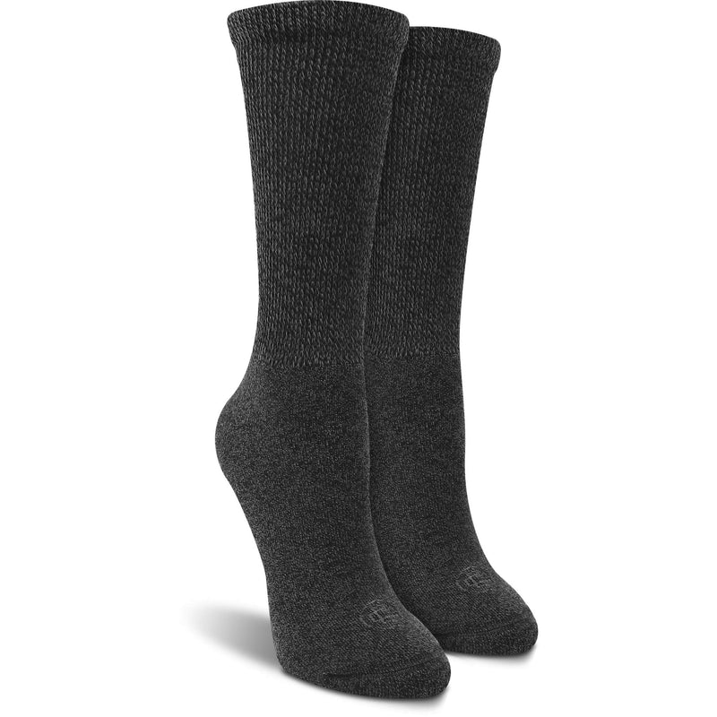 [Australia] - Doctor's Choice Diabetic Socks for Women, Non-Binding Top, Soft Crew & Ankle Circulatory Neuropathy Socks - 4 Pairs 6-10 Black-crew 