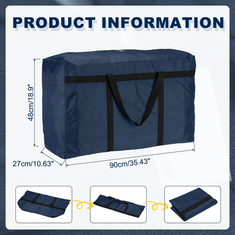Extra Large Duffle Bag, 35 x 19 x 11 in Travel Big Duffle Bag with Zipper Handle Storage Foldable Waterproof Lightweight Bag for Women Men Travel Moving Camping (Dark Blue) Dark Blue