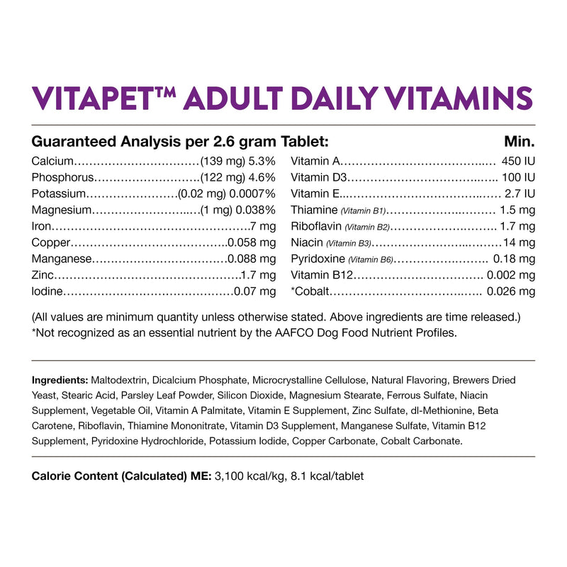 NaturVet Vita Pet Adult Plus Breath Aid Tablets -Time Release 365 ct - PawsPlanet Australia