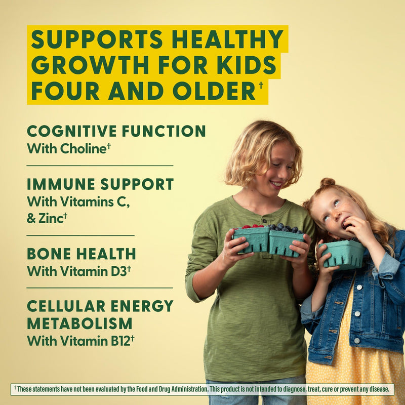 [Australia] - MegaFood Kids Multivitamin Gummies - Kids Vitamins - Age 4+ with Vitamin C, Vitamin D, Zinc, Choline, and Real Fruit - Brain & Immune Support - Berrylicious Flavor - 60 Gummies (30 Servings) Mixed Berries 60 Count (Pack of 1) 