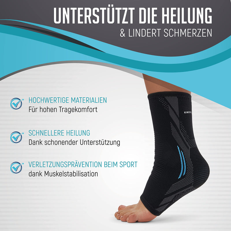 [Australia] - KINETIC EVOLUTION elastic foot bandage for men and women. Ideal for sports such as tennis and running. Adjustable, comfortable and durable, can be used left and right. (L, Black) L 