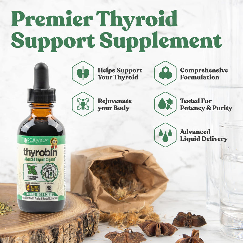 [Australia] - Rejuvica Health Thyrobin - Advanced Thyroid Support Supplement - Liquid Delivery for Better Absorption - Iodine, Stinging Nettle, Kelp, Astragalus, Ashwagandha & More! 