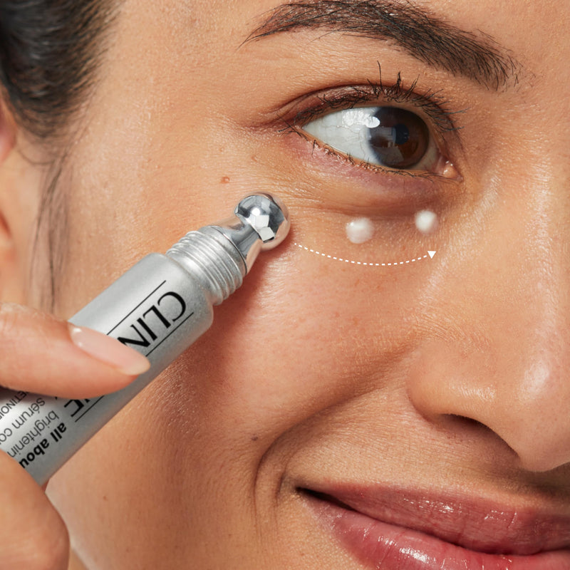 Clinique All About Eyes Brightening Serum Concentrate With Vitamin C, Hyaluronic Acid + Retinol | Hydrating + Reduces Dark Circles, 0.34 Fl Oz