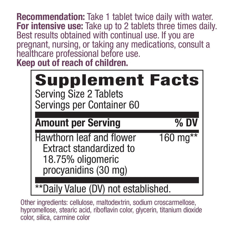 [Australia] - Nature's Way Heart Care Hawthorn Extract, Supports Healthy Heart Function*, 120 Tablets 