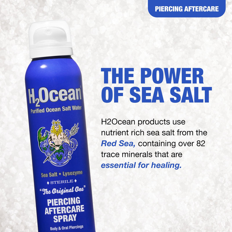 [Australia] - H2Ocean Patented Piercing Aftercare Spray Sea Salt Saline 4oz 