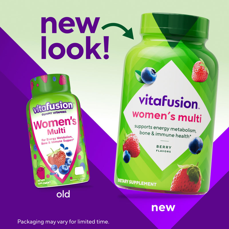 Vitafusion Women's Multivitamin Gummy | 120 Adult Gummies | with Vitamins A, B, C, D, E | Berry Flavor | Gluten and Dairy-Free Supplement 120 Count (Pack of 1) New Version: 120 count, +10% ACE Vitamins