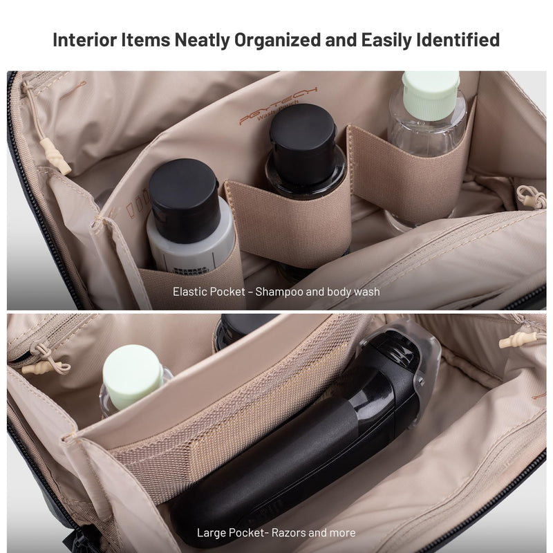 PGYTECH Travel Toiletry Bag for Men & Women, Hanging Compact Pouch, Waterproof Dopp Kit for Traveling, Shaving Bag Makeup Bag Organizer for Toiletries Twilight Black