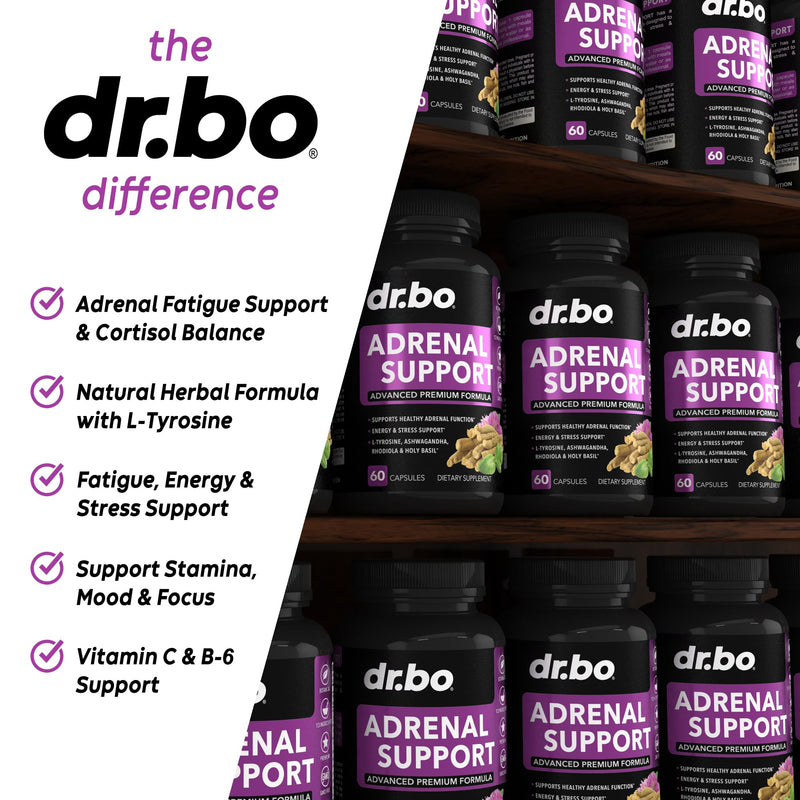 [Australia] - Adrenal Support Cortisol Manager Supplement - Adrenal Fatigue Supplements for Women & Men with Natural Adaptogen Ashwagandha Holy Basil Rhodiola L Tyrosine Complex Adrenal Cortisol Health - 60 Pills 