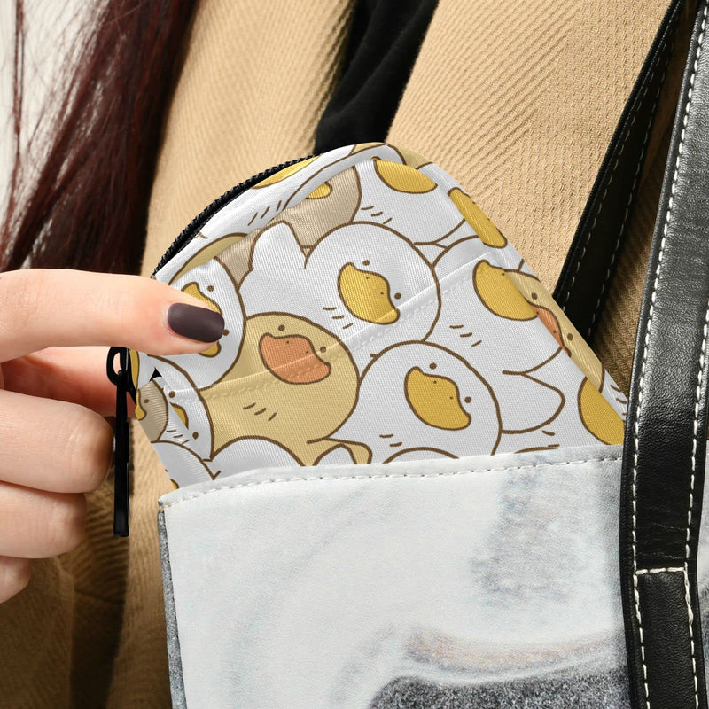 Fustylead Cute Cartoon Duck Travel Pill Organizer Case Zipper for Purse with Removable Weekly Pill Box for Medicine, Vitamin, Supplement Medicine Organizer