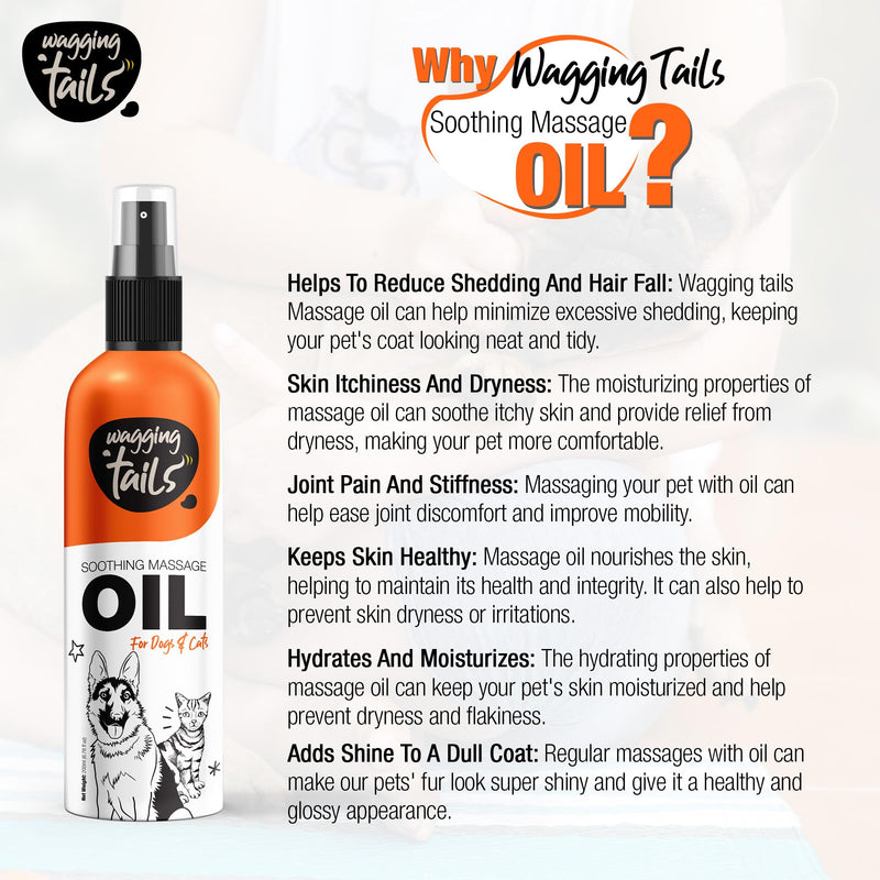 Wagging Tails 6-in-1 Soothing Oil 6.76 fl oz for Dogs | All Natural Ingredients Coconut Oil and Vitamin E Help Control Hair Fall & Improve Coat Shine and Softness Pack Of 1 - PawsPlanet Australia