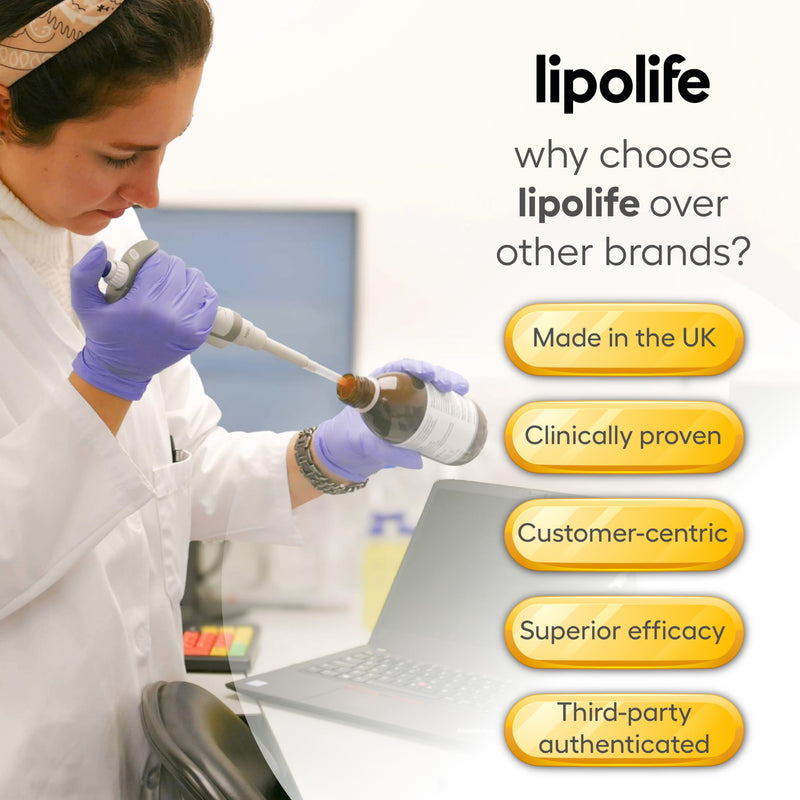 Liposomal Vitamin C, D3, K2 Plus Zinc. Liquid Immune Support with high Absorption. Orange Flavour, Vegan. Made in the UK. lipolife liposomal Supplements, #1 scientifically Proven.