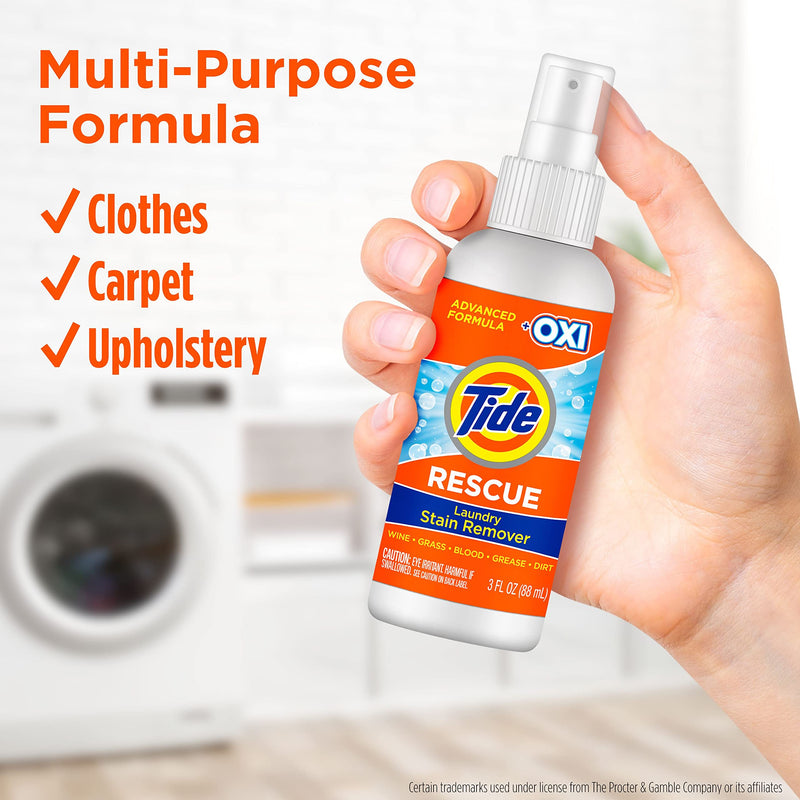 [Australia] - Tide Laundry Stain Remover with Oxi, Rescue Clothes, Upholstery, Carpet and more from Tough Stains, Enzyme Stain Remover, Travel Essential Spray, 3oz (Pack of 3) 3 Fl Oz (Pack of 3) Unscented 