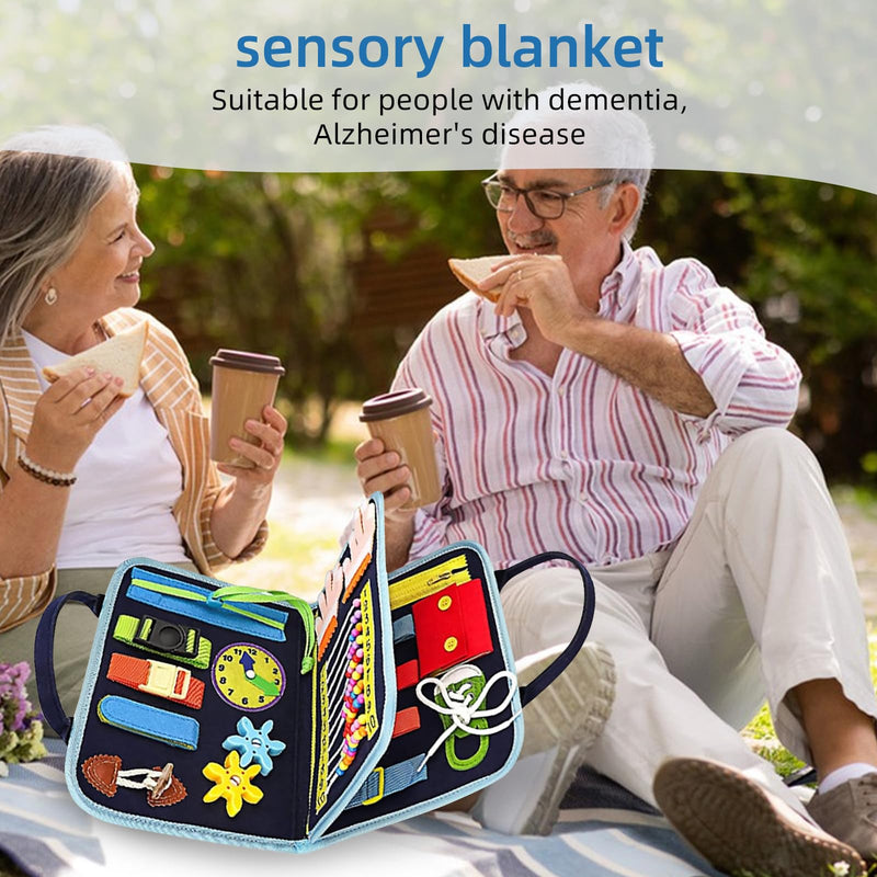 [Australia] - IGTOPS Nesting Blanket for Dementia Sufferers, Autistic, Alzheimer's, Children, Elderly, Early Learning Board, Sensory Toy, Learning to Tie Shoes and Buttons, Sensory Blanket for Hand Movement 