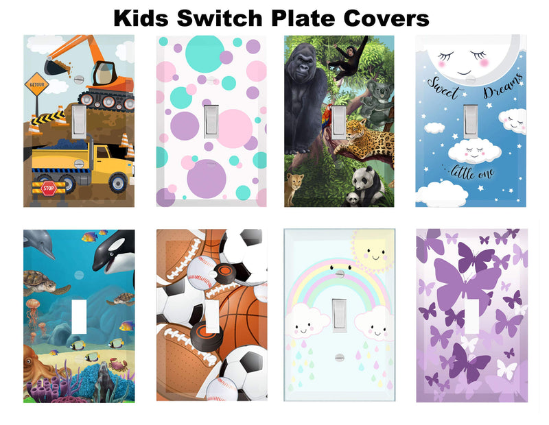 [Australia] - Girls Room Decor Light Switch Cover Plate Kids Room, Decorative Wall Accent for Baby Nursery, Teen Toddler Bedroom Bathroom Playroom (Pastel Unicorn) Pastel Unicorn 