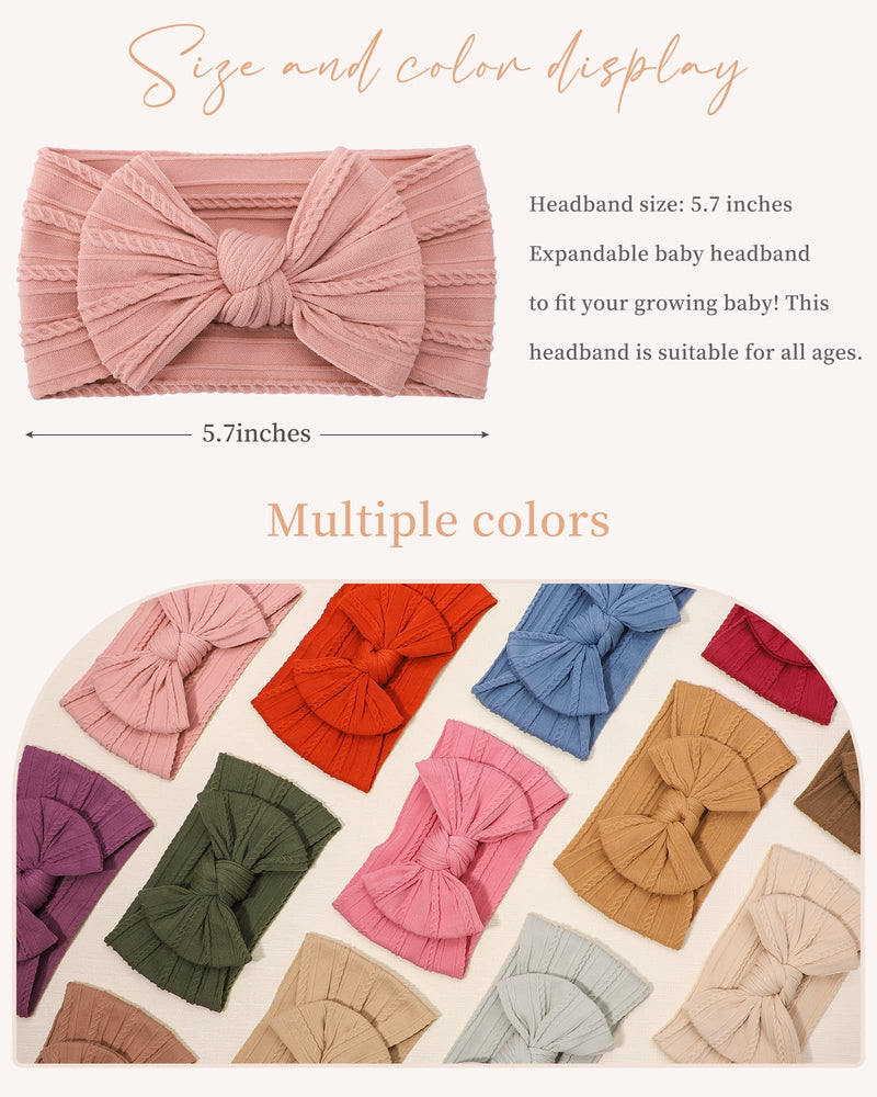 jollybows 18pcs Baby Nylon Headbands Hair Bow Elastics Hairbands Hair Accessories for Baby Girls Newborn Infant Toddlers Kids… 1-18 Multi-colored