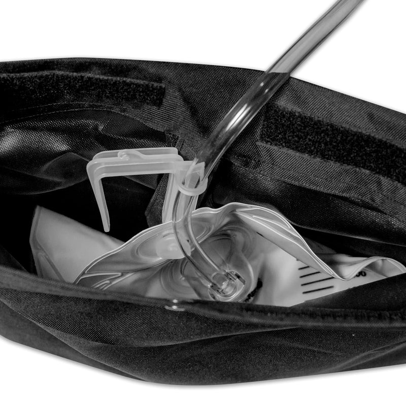 [Australia] - Inspired Comforts Urine Catheter Bag Cover with Snap on Pipe Cover & Hanging Strap | Easy Access | Secure & Discreet | Men & Women | 2000ml | Black 