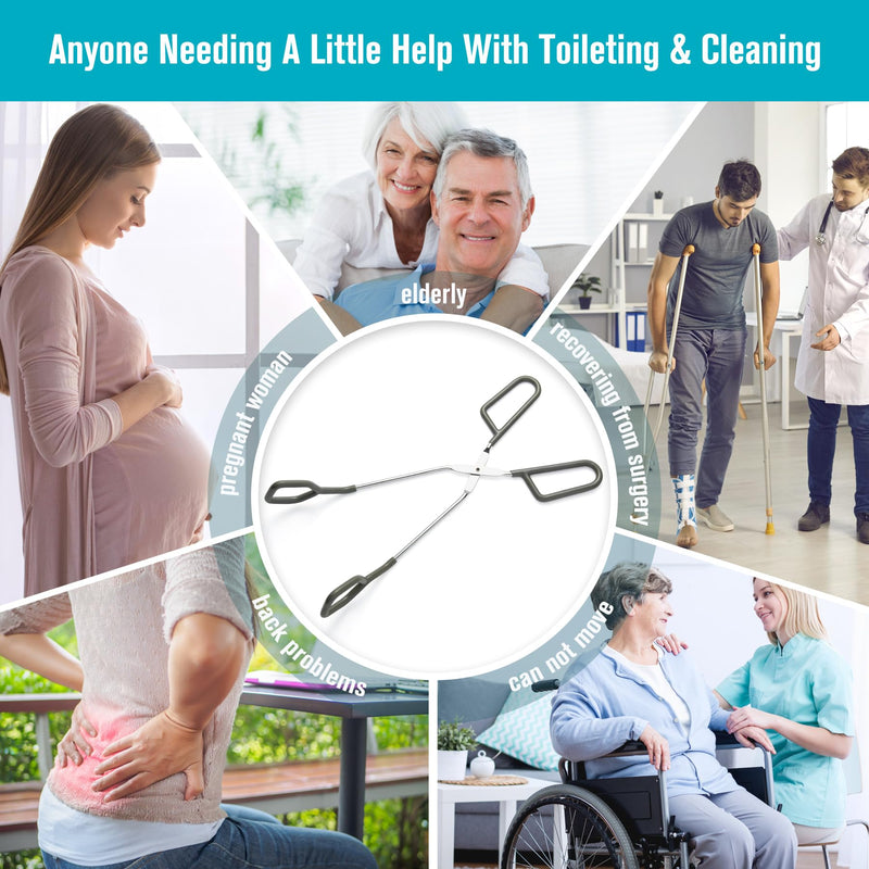 [Australia] - Toilet Aids for Wiping Bottom 2 Pack Self Wipe Assist Long Short Handle,Butt Wiper Tool with Boxes for Garage Storage,Daily Living Toilet Tissue aids for Women,Men,Disability and Elderly 