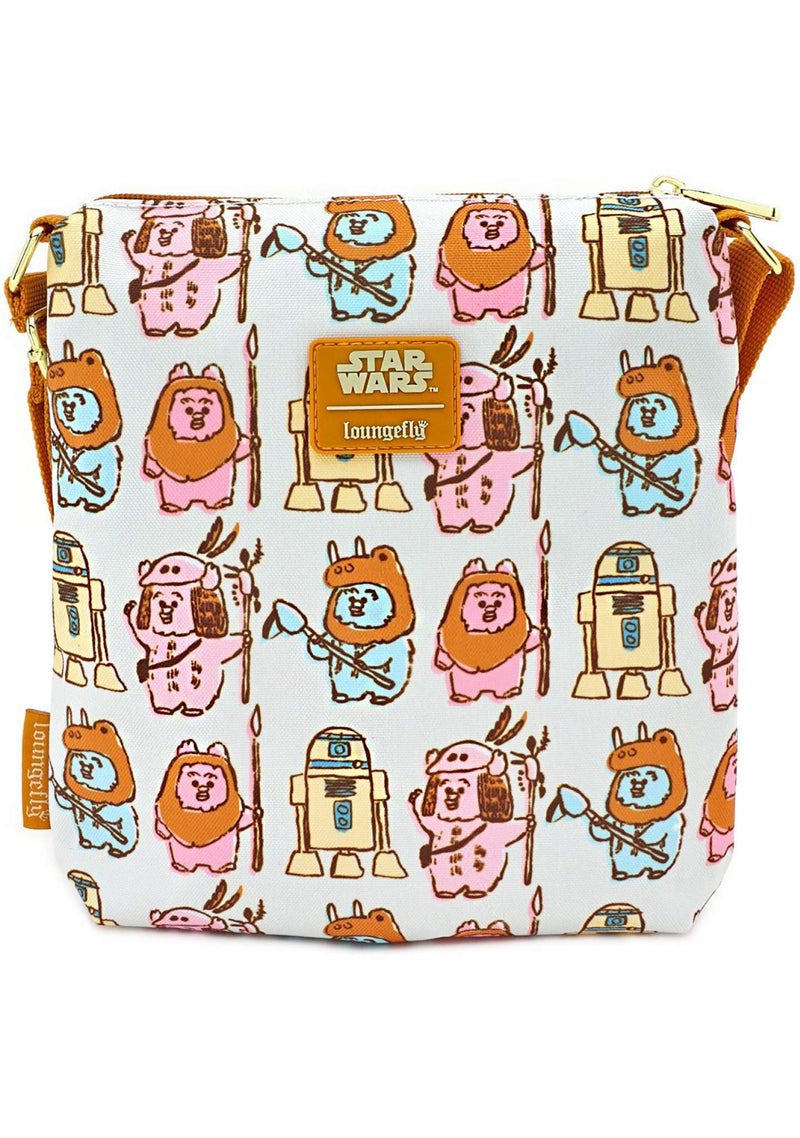 Loungefly x Star Wars Pastel Ewok Allover-Print Nylon Passport Bag, Multicolored, Medium