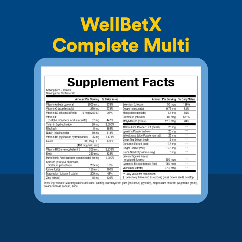 WellBetX Complete Multi by Natural Factors, Supports Healthy Carbohydrate Metabolism, 120 tablets, 120 Tablets