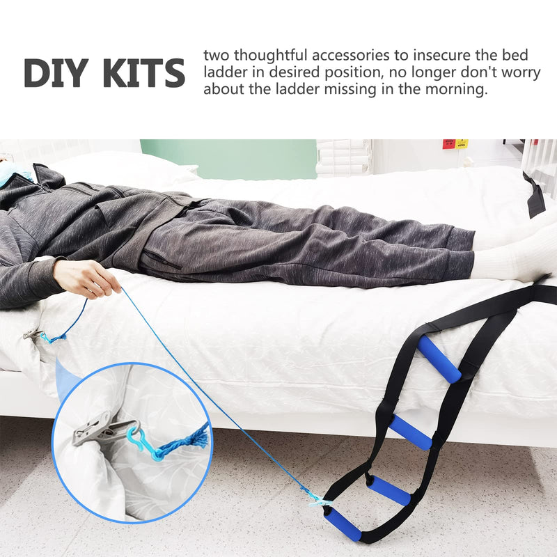 [Australia] - Bed Ladder Assist,Pull up Helper and Sit up Helper 4 Handle Grips,Bed Rail Assistance Devices Adjustable Length Bed Lift for Most Beds Mobility Aid for Elderly, Handicapped,Injured (160 INCHES) 160 INCHES 