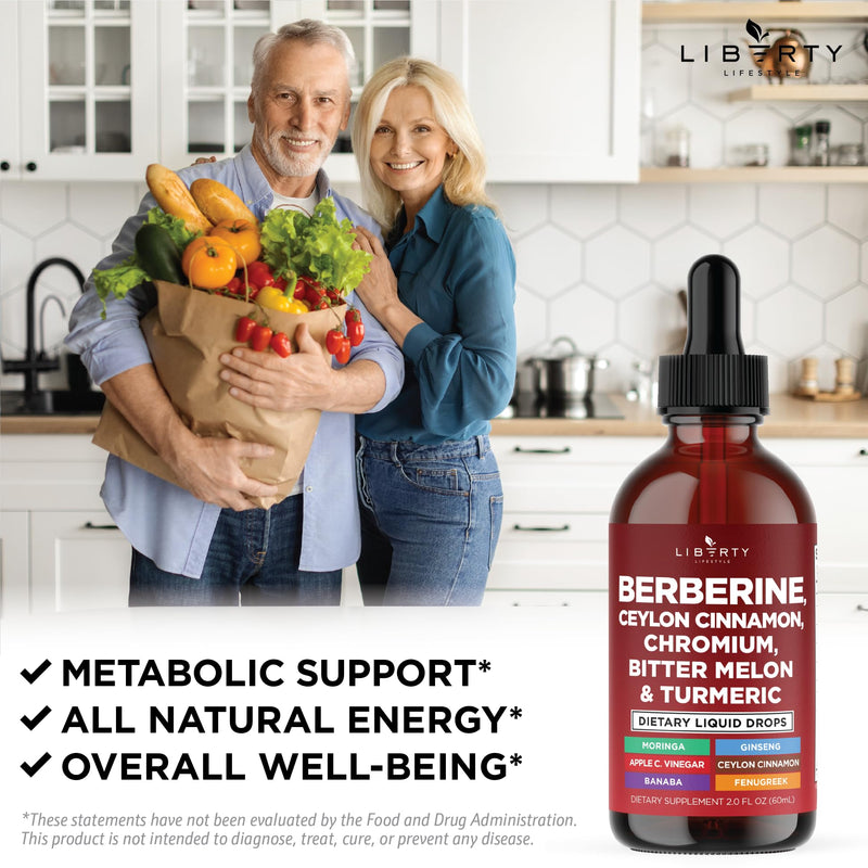 [Australia] - Berberine with Ceylon Cinnamon Supplement Liquid Drops + Bitter Melon Extract, Glucomannan, Gymnema, Chromium, Turmeric, Panax Ginseng, Moringa- 8 OZ 8 Fl. Oz (Pack of 4) 